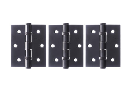 Atlantic Ball Bearing Hinges 3" x 2.5" x 2.5mm set of 3 - Matt Black - Set of 3