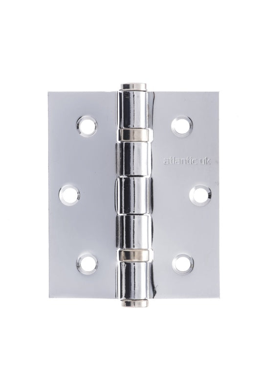 Atlantic Ball Bearing Hinges 3" x 2.5" x 2.5mm - Polished Chrome - Pair