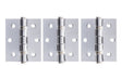 Atlantic Ball Bearing Hinges 3" x 2.5" x 2.5mm set of 3 - Polished Chrome - Set of 3