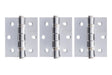 Atlantic Ball Bearing Hinges 3" x 2.5" x 2.5mm set of 3 - Polished Chrome - Set of 3
