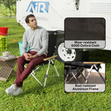 Outsunny Portable Camping Chair for Adults, High Back Folding Chair with Padded Seat and Carry Bag, Outdoor Recliner for Hiking, Fishing, Beach and Picnic, Black