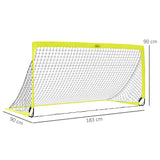 HOMCOM Two Football Goal Nets, Foldable Outdoor Sport Training Equipment, for Teens, Adults, with Carrying Bag, Yellow