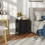 HOMCOM Chest of Drawers, Dresser with 2 Fabric Drawers and Aluminium Handles - Black