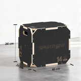 SPORTNOW Non-Slip Plyo Box, Corner-free Wooden Jump Box, 31 x 36 x 41 cm