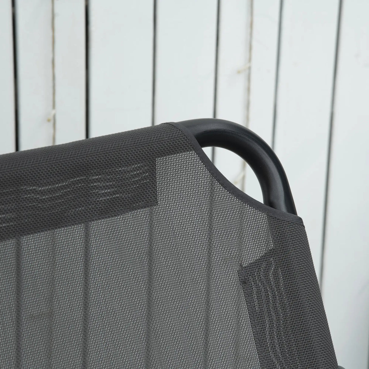 Outsunny 2 Seater Garden Swing Chair with Adjustable Tilting Canopy, Outdoor Hammock Bench with Steel Frame for Patio, Grey