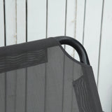 Outsunny 2 Seater Garden Swing Chair with Adjustable Tilting Canopy, Outdoor Hammock Bench with Steel Frame for Patio, Grey