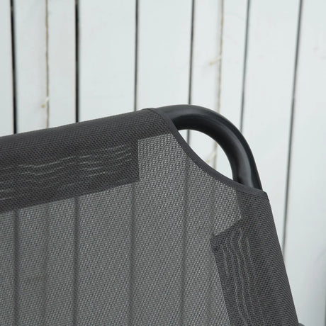 Outsunny 2 Seater Garden Swing Chair with Adjustable Tilting Canopy, Outdoor Hammock Bench with Steel Frame for Patio, Grey