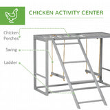 PawHut Walk In Chicken Run with Chicken Activity Shelf and Cover, 3 x 4 x 2m