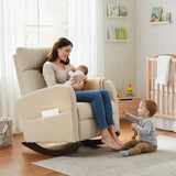 HOMCOM Corduroy Rocking Armchair - Beige
