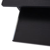 HOMCOM Compact Small Computer Table Wooden Desk Keyboard Tray Storage Shelf Modern Corner Table Home Office Black