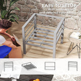 Outsunny Garden Sofa Set of 2, All-Weather Garden Sofa Set with Removable Cushions, Metal Frame Outdoor Furniture for Balcony, Charcoal Grey