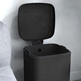 HOMCOM 20L Modern Boxy Metal Home Kitchen Bin - Black