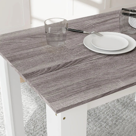 HOMCOM Dining Table for 4-6 People, Kitchen Table with Wood Effect for Dining Room, Grey