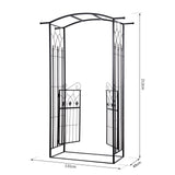 Outsunny Garden Outdoor Entrance Arch with Door Outdoor Patio Decoration for Rose Trellis Arbour Climbing Plant 131L x 49W x 200Hcm