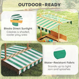 Outsunny Kids Square Wooden Sandpit, Children Sandbox Outdoor Playset