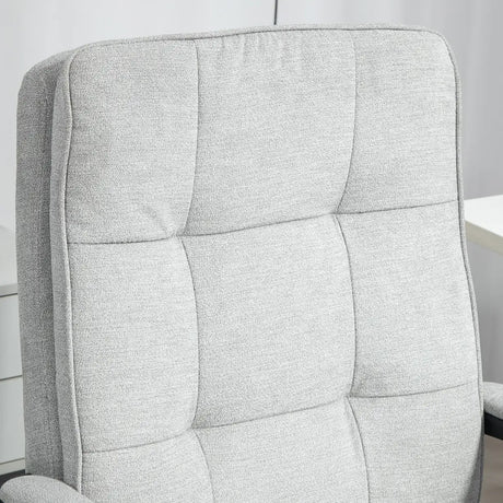 HOMCOM Linen-Look Double-Padded Office Chair - Grey