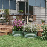 Outsunny Set of 2 Raised Garden Bed, Metal Planter Box with Safety Edging, Easy-to-assemble Stock Tank, Green