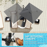 Outsunny Patio Offset Parasol Umbrella - Dark Grey