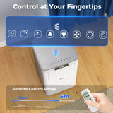 HOMCOM 10000 BTU Air Conditioning Unit, 4-in-1 Portable Air Conditioner, Dehumidifier, Cooling, Fan, Sleep Mode, with Remote Control, LED Display, 2 Speeds, 24H Timer, Window Venting Kit, 22m2