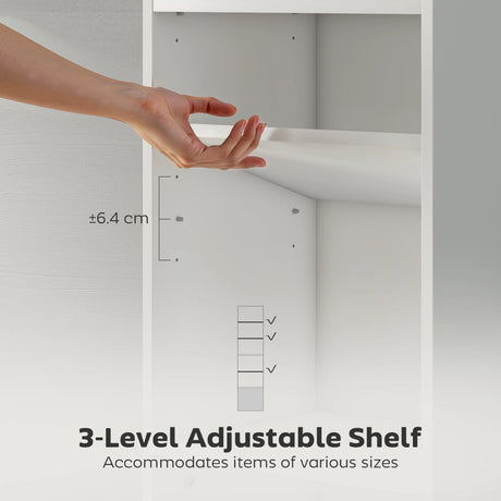 HOMCOM 6-Tier 156 cm Tall Bookcase - White