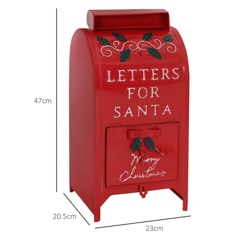 HOMCOM A5 Christmas Letter Postbox - Red/White