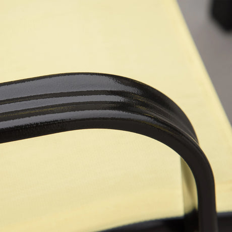 Outsunny Set of Four Stackable Mesh Seat Chairs - Beige