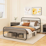 HOMCOM King Size Steel Industrial Bed Frame - Black