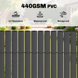 Outsunny 2Pcs Plastic Privacy Screening Fence, 1m x 3 m Waterproof Windbreak Fence, Dark Grey