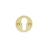ESCUTCHEON - EURO PROFILE ON FACE FIX ROUND ROSE - POLISHED BRASS - 45MM - EACH