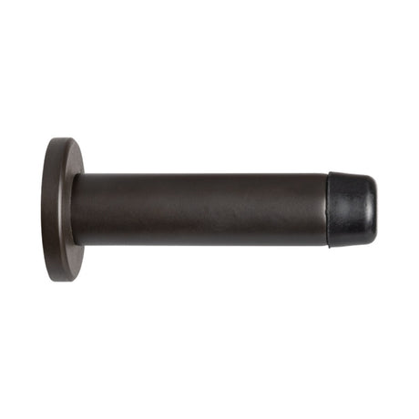 WALL MOUNTED CYLINDER DOORSTOP WITH ROSE - MATT BRONZE - 70MM - EACH