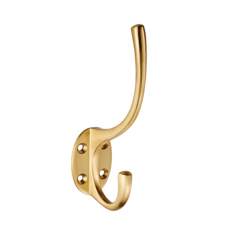 VICTORIAN HAT & COAT HOOK - SATIN BRASS - EACH