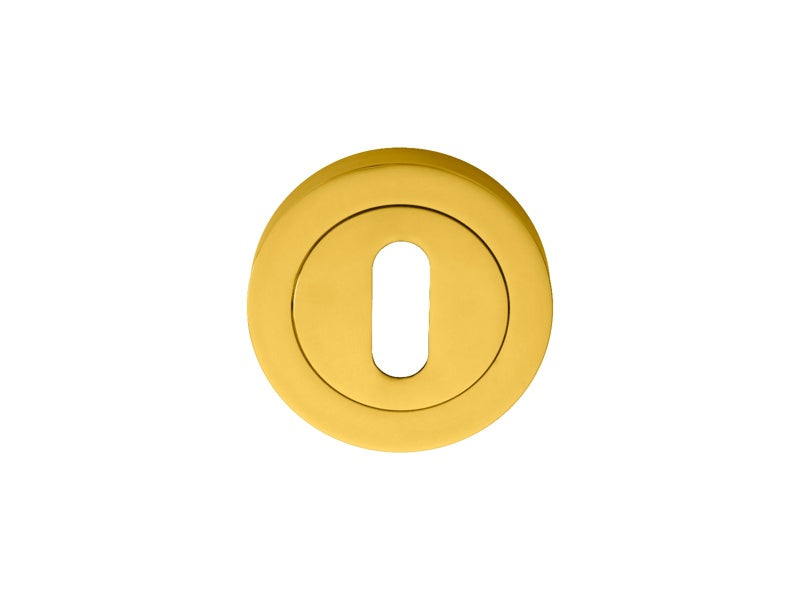 ESCUTCHEON - LOCK PROFILE ON CONCEALED FIX ROUND ROSE - POLISHED BRASS - 51MM - EACH