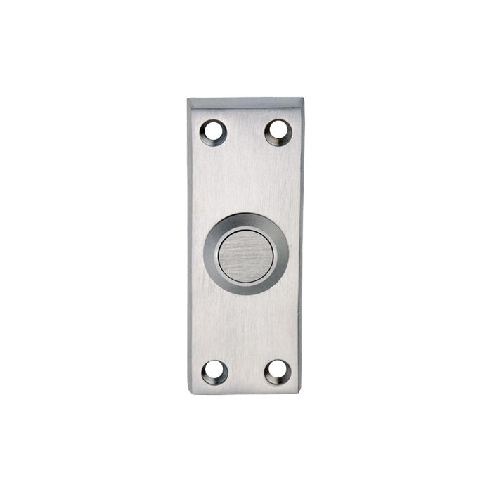 VICTORIAN BELL PUSH - SATIN CHROME - 76MM X 25MM - EACH