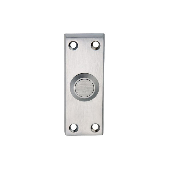 VICTORIAN BELL PUSH - SATIN CHROME - 76MM X 25MM - EACH
