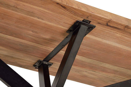 Giner and Colomer  Dining Table Crafted In Acacia Wood With Metal Base
