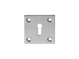 VICTORIAN LOCK PROFILE SQUARE ESCUTCHEON FACE FIX - SATIN CHROME - 51MM - EACH