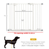 PawHut Metal 74-100cm Wide Adjustable Dog Gate Black