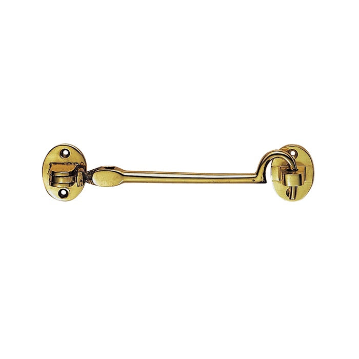 CABIN HOOK - LIGHTWEIGHT (SILENT PATTERN) - POLISHED BRASS - 102MM - EACH