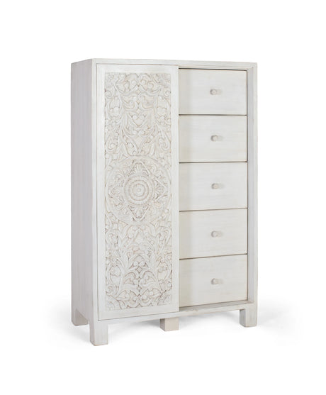 Giner and Colomer  1-Sliding Door Wardrobe With 5 Drawers And Multiple Shelves