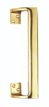 PULL HANDLE (OVAL GRIP CRANKED) - POLISHED BRASS - 229MM - EACH