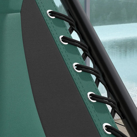 Outsunny Zero Gravity Lounger Chair, Folding Reclining Patio Chair with Shade Cover, Padded Seat, Cup Holder, Soft Cushion and Headrest for Poolside, Camping, Green