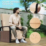 Outsunny 140 Reclining Rattan Armchair - Brown/Khaki