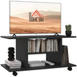 HOMCOM Modern TV Cabinet Stand Storage Shelves Table Mobile Bedroom Furniture Bookshelf Bookcase Black