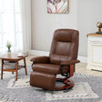 HOMCOM Faux Leather Armchair, with 145 Reclining Back and Footrest - Brown
