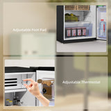 HOMCOM Under Counter Fridge, 85L Small Retro Refrigerator with Chiller Box, Adjustable Thermostat, Glass Shelves, Black