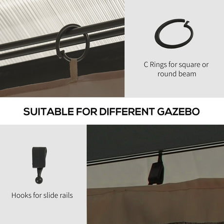 Outsunny Set of Four 3 x 4m Gazebo Replacement Walls - Dark Brown