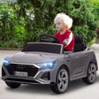 AIYAPLAY Audi Q8 e-tron Sportback Licensed 12V Ride on Car w/ Remote, 4 Spring Suspension Wheels, Headlamps, Music, Horn - Grey