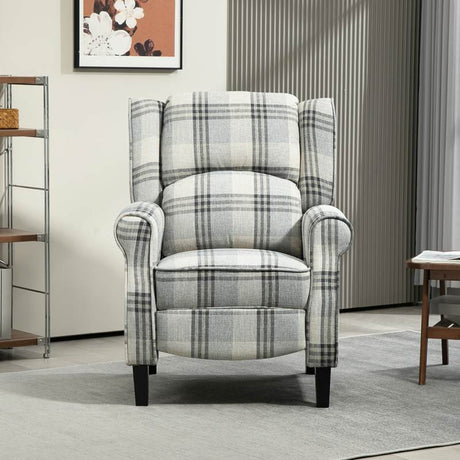 HOMCOM 160° Reclining Armchair, with Footrest - Grey