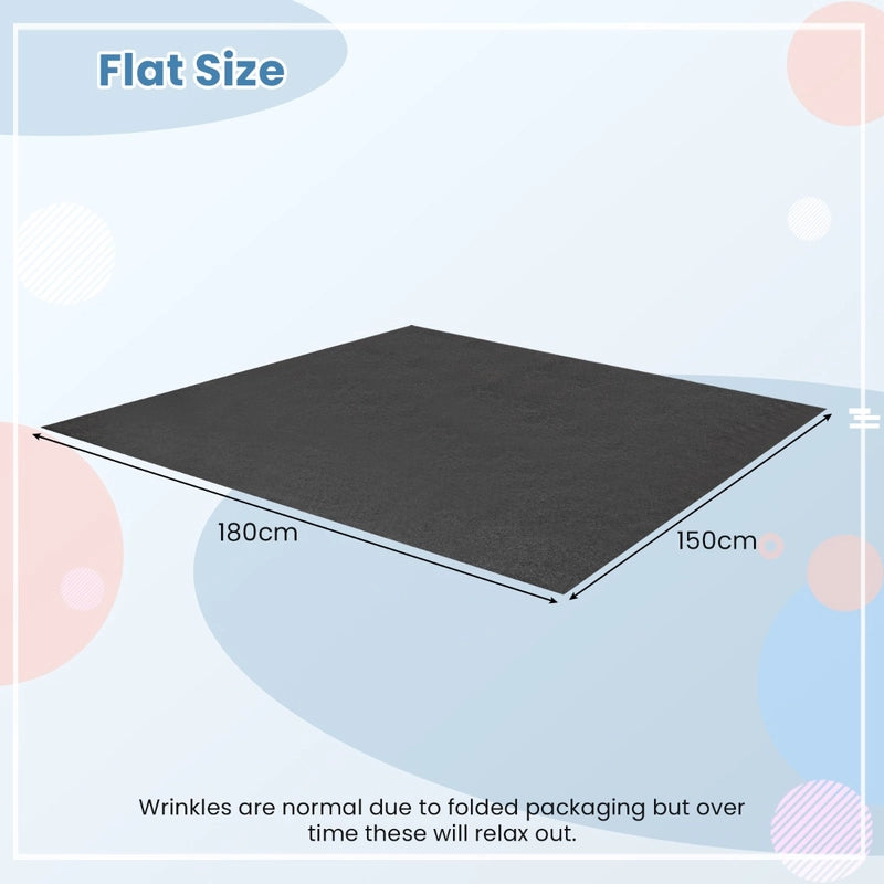 Waterproof Floor Mat 180 x 150 cm Reusable and Washable Non-Slip Car Mat with Absorbent Double-Sided Adhesive Tape Grey