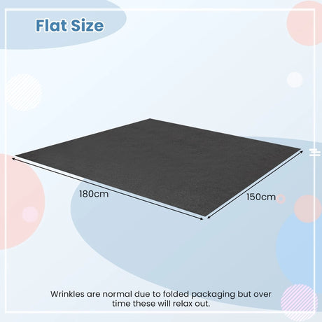 Waterproof Floor Mat 180 x 150 cm Reusable and Washable Non-Slip Car Mat with Absorbent Double-Sided Adhesive Tape Grey